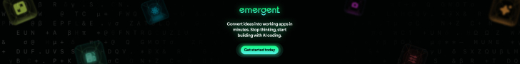 Banner da Emergent: desenvolvimento de aplicativos web e móveis com IA